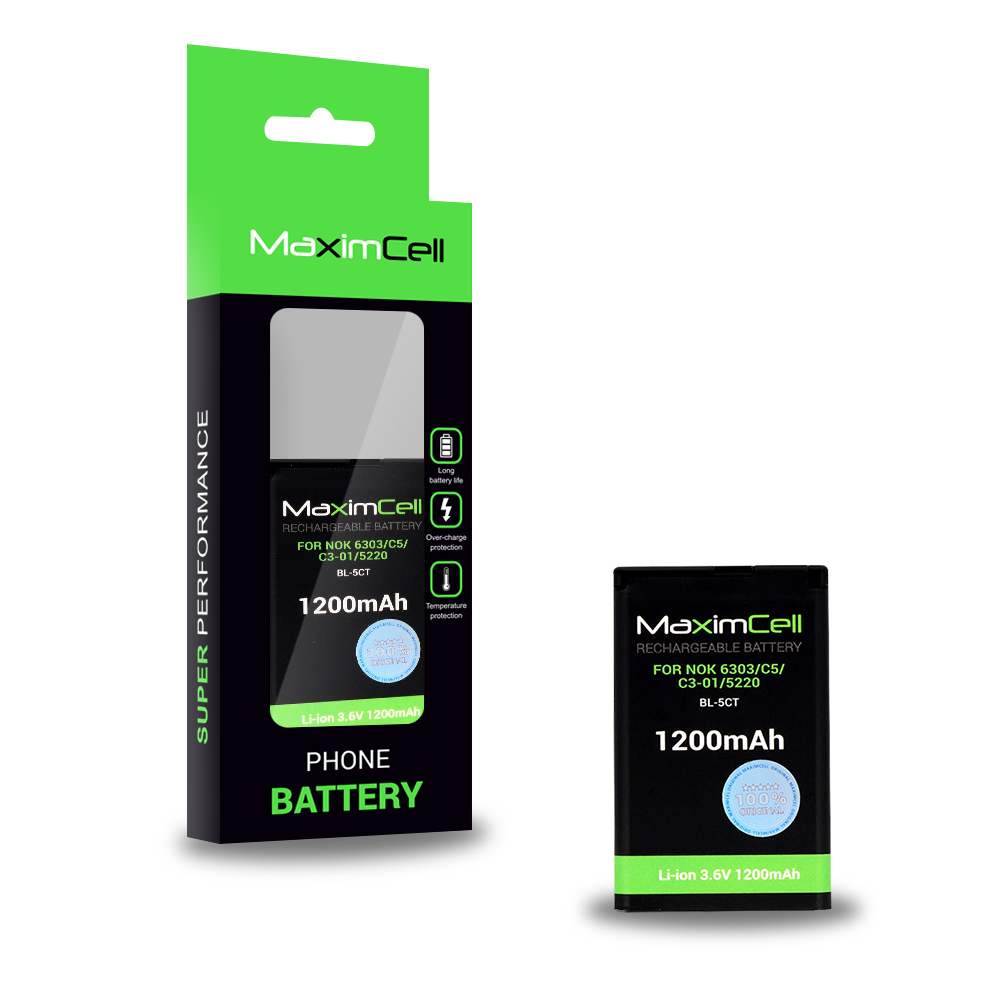 Maximcell Baterija for Nokia 6303/C5/C3-01/5220 (BL-5CT) 1200mAh Li-ion