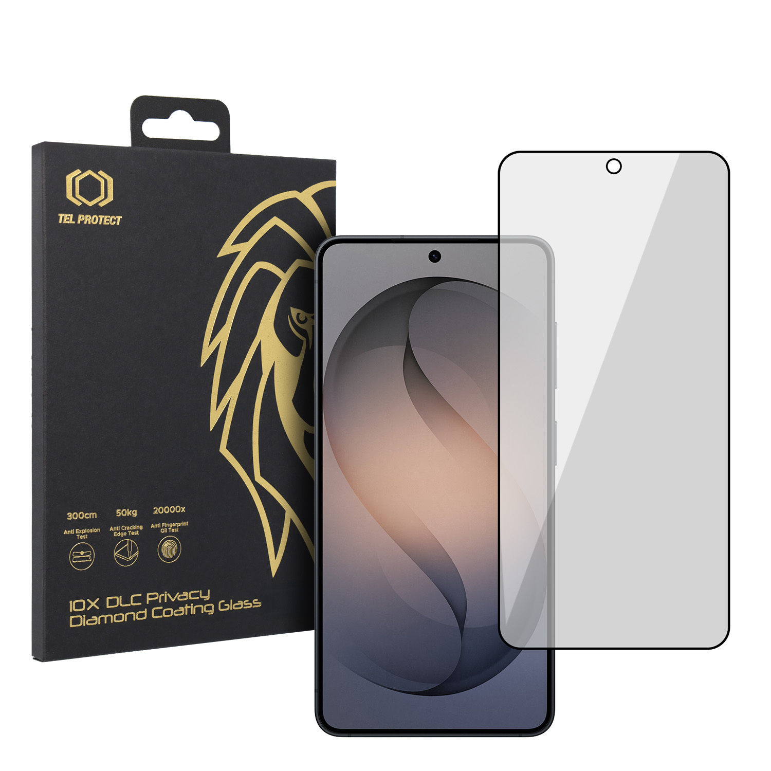 Tempered stikls Tel Protect 10X Privātuma DLC Diamond Coating for Samsung Galaxy S26 (with fingerprint unlock)