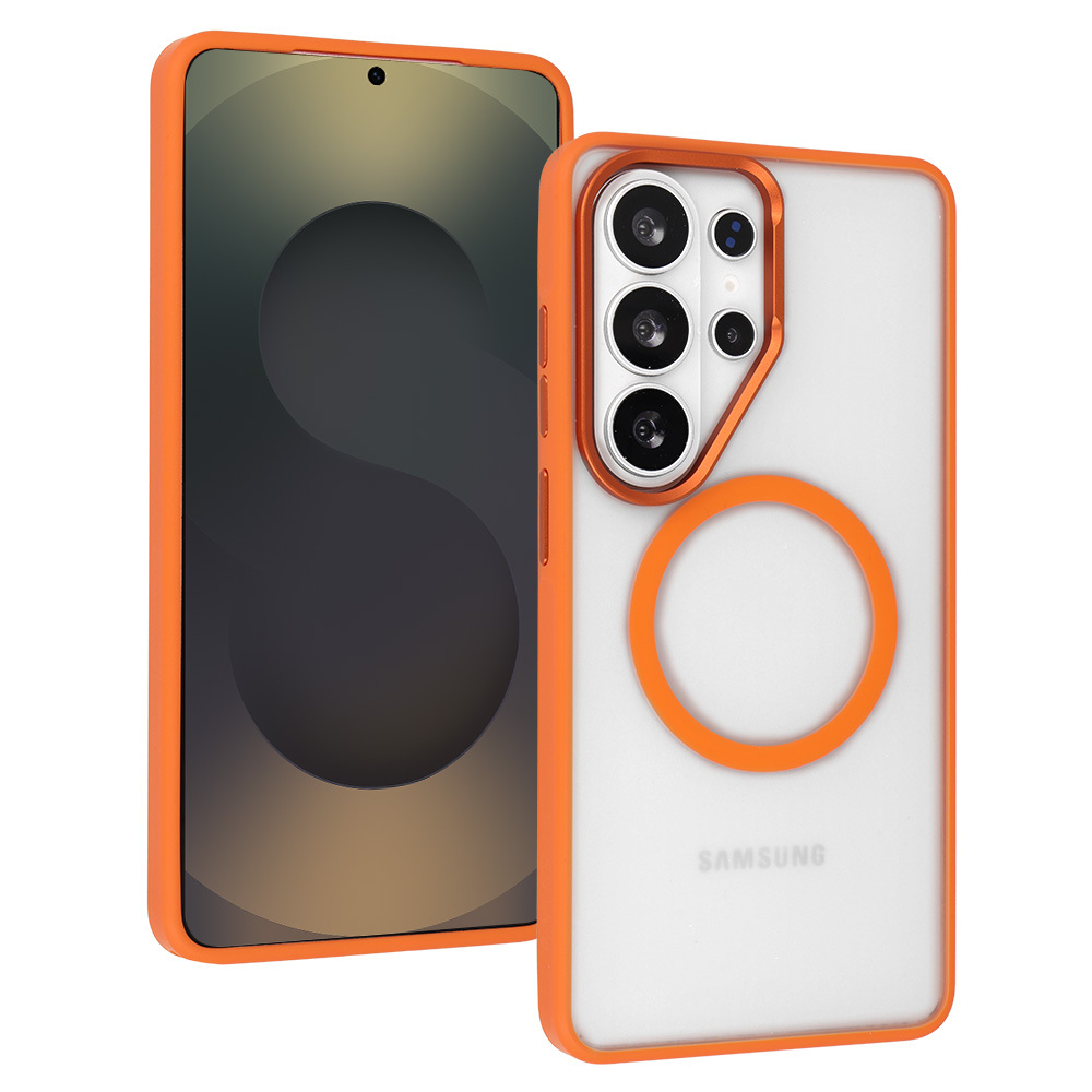 Liavec Soft Maciņš Metal Frame for Samsung Galaxy S26 Plus oranžs