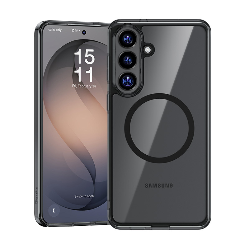 Benks Magnētiskais kristāla TPU rāmja korpuss (0049) priekš Samsung Galaxy S26 Plus melns
