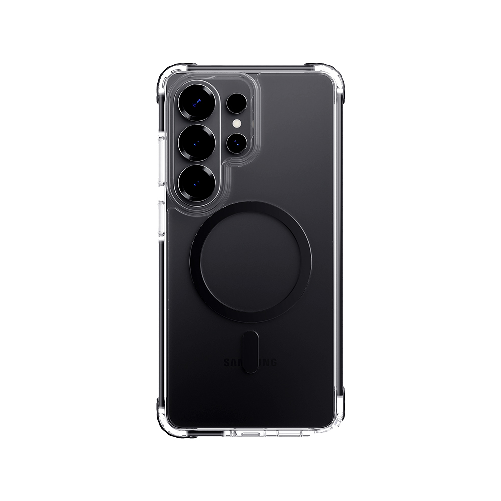 Rock Crystal Clear Magnetic Series Maciņš for Samsung Galaxy S26 caurspīdīgs-melns