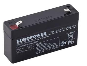 BATTERY 6V 4.5AH VRLA/EP4.5-6 EUROPOWER EMU