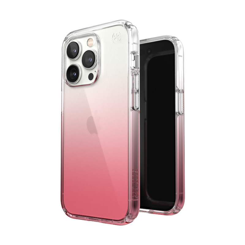 Speck Presidio Perfect-Clear + Ombre - iPhone 14 Pro maciņš with MICROBAN Coating (Clear / Vintage Rose Fade)
