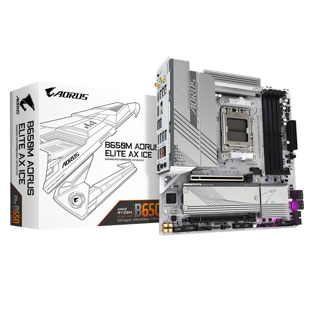 Mātesplate GIGABYTE B650M AORUS ELITE AX ICE AMD B650 SAM5 Micro-ATX DDR5