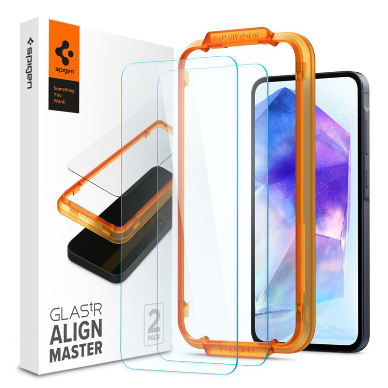 Spigen Glass tR AlignMaster 2 komplekts - Samsung Galaxy A55