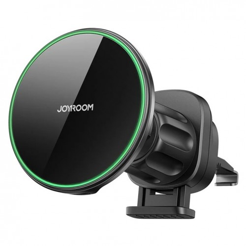 Automašīnas turētājs Joyroom "JR-ZS214" Qi2 melns (bezvadu uzlāde 15W) (magnētisks / gaisa restīte)