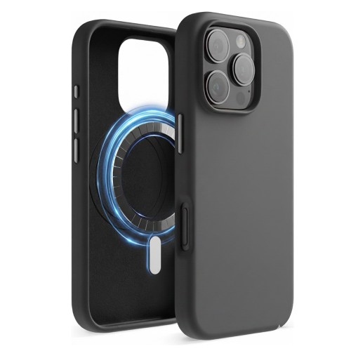 Maciņš "TM MagSafe Silicone" iPhone 13 Pro Max / Melns /