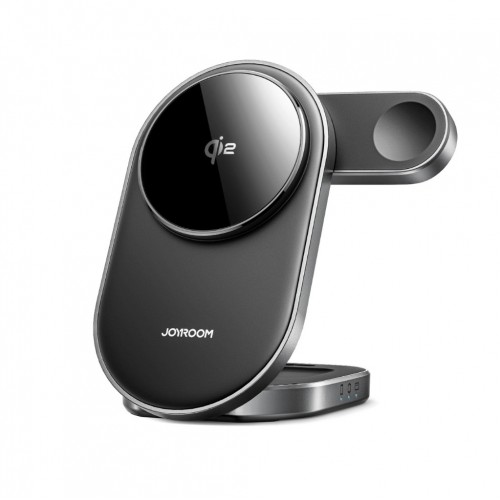 Bezvadu lādētājs Joyroom "JR-W17 3in1" melns 15W Qi2 (priekš iPhone / Apple Watch / Airpods)