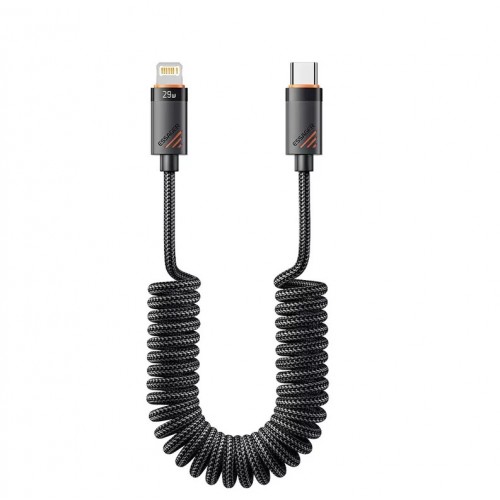 USB Kabelis Essager "Chuan4" melns 29W "Type-C / Lightning" 120cm