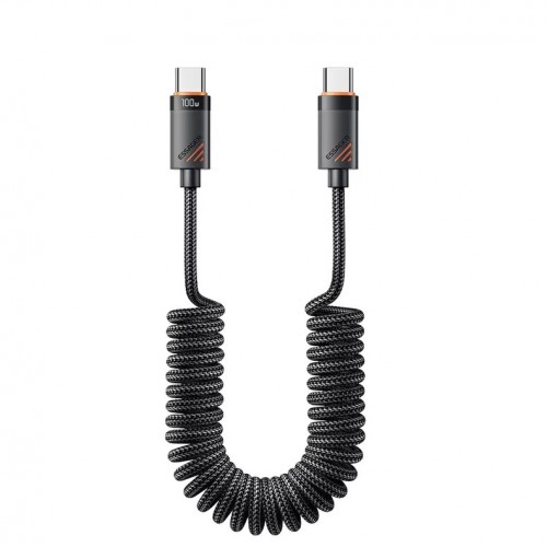 USB Kabelis Essager "Chuan" melns 60W "Type-C / Type-C" 180cm