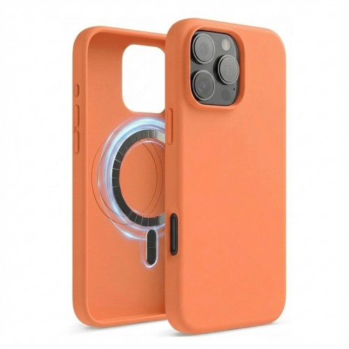 Maciņš "TM MagSafe Silicone" iPhone 13 / Persiku /