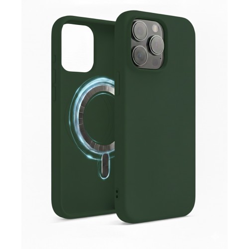Maciņš "TM MagSafe Silicone" iPhone 13 Pro / Zaļš /