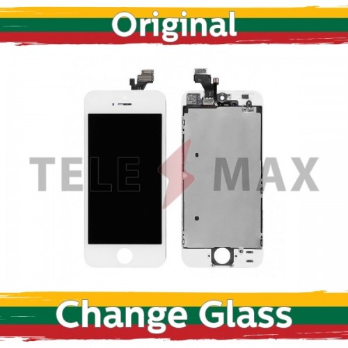 LCD Displejs Saderīgs ar iPhone 5G Balts Original / Renewed