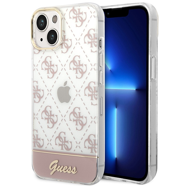 Guess GUHCP14MHG4MHP iPhone 14 Plus/ 15 Plus 6.7" rozā/rozā maciņš 4G Pattern Script