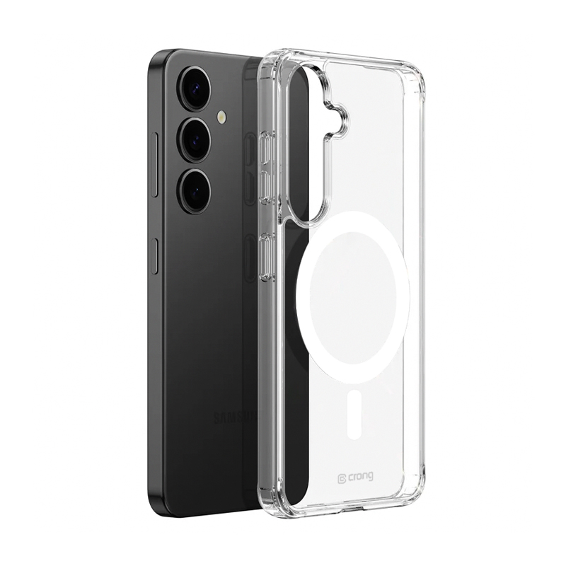 Crong Crystal Shield Magnetic - Samsung Galaxy S25+ MagSafe maciņš (Clear)