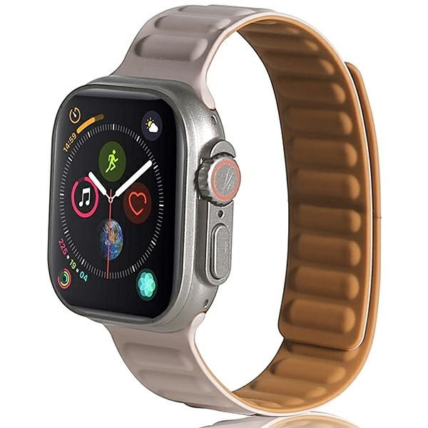 Beline Siksniņa Apple Watch Magnetic 42/44/45/49mm pelēks/haki