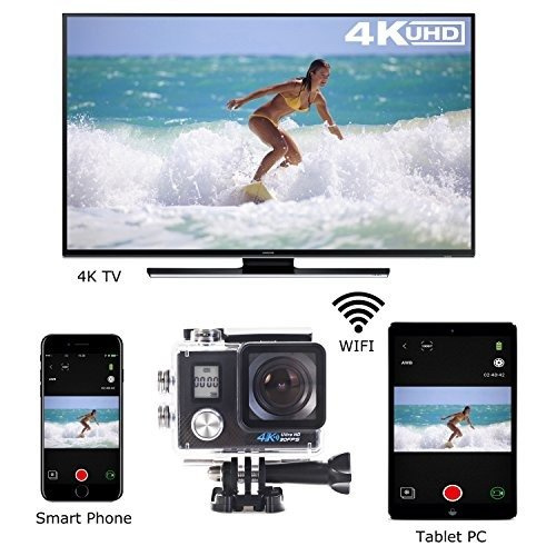 SPORTS CAMERA WIFI 4K IMMERSION 30M melns