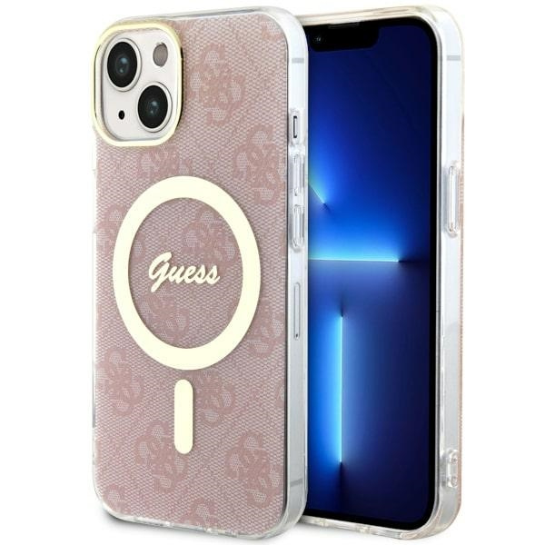 Guess GUHMP14SH4STP iPhone 14 / 15 / 136.1" rozā/rozā hardcase 4G MagSafe