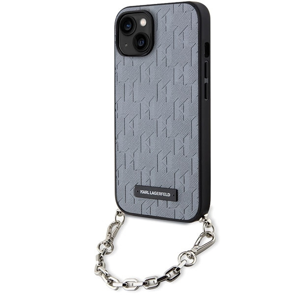 Karl Lagerfeld KLHCP14SSACKLHPG iPhone 14 6.1" sudraba/sudraba hardcase Saffiano Monogram Chain