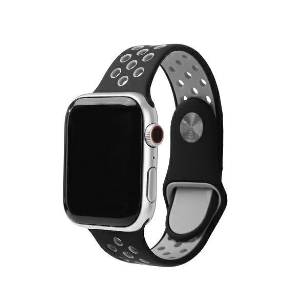 Beline Siksniņa Apple Watch Sport Silicone 38/40/41mm melns/pelēks