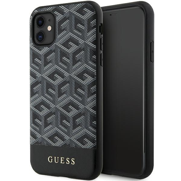 Guess GUHMN61HGCFSEK iPhone 11 / Xr 6.1" melns/melns hardcase GCube Stripes MagSafe
