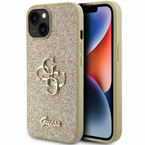 Guess GUHCP15MHG4SGD iPhone 15 Plus / 14 Plus 6.7" zelta/zelta hardcase Glitter Script Big 4G