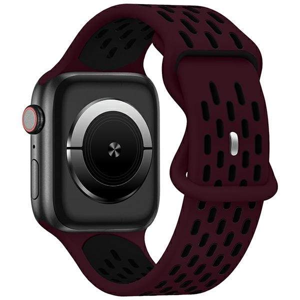 Beline Siksniņa Apple Watch New Sport Silicone 42/44/45/49mm bordo/melns