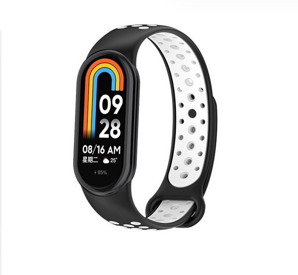 Beline Siksniņa Mi Band 9/8 design melns/balts