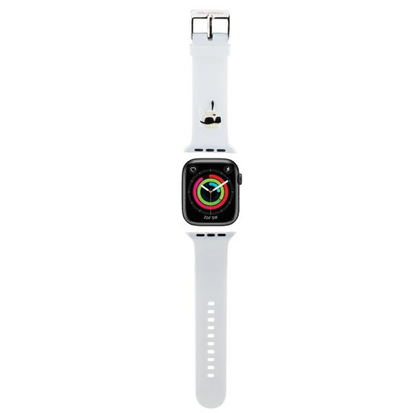 Karl Lagerfeld 3D Rubber Karl Head siksniņa for Apple Watch 42/44/45/49mm - balts