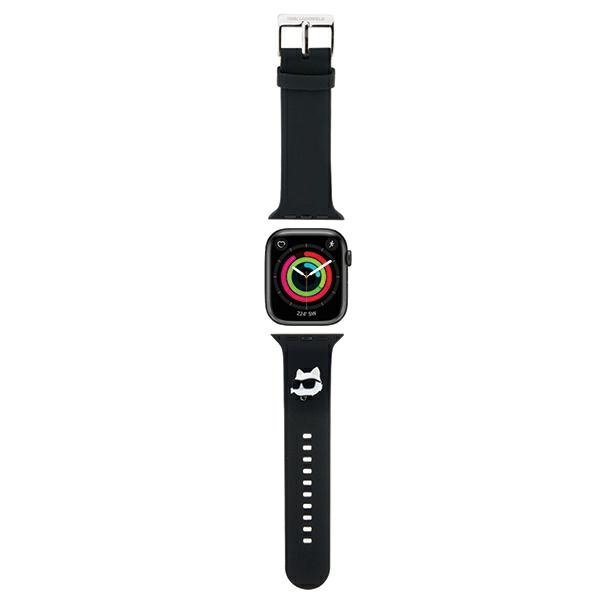Karl Lagerfeld 3D Rubber Choupette Heads Siksniņa for Apple Watch 38/40/41mm - Melns