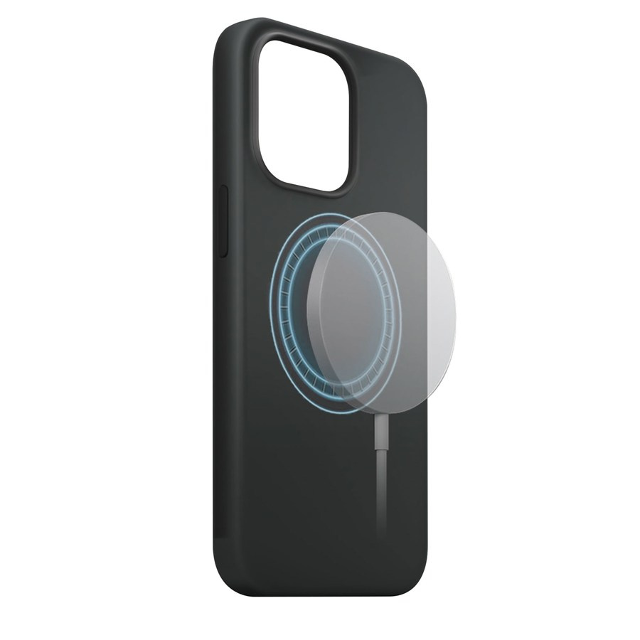 XQISIT NP SILIKONA MACIŅŠ ANTI BAC MAGSAFE FOR IPHONE 14 PLUS MELNS