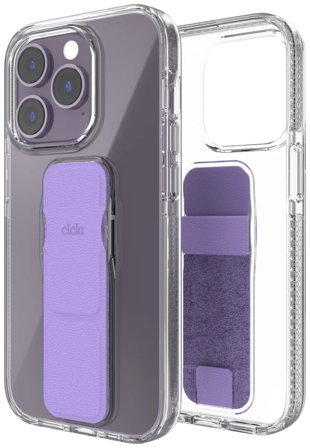 CLCKR GRIPCASE CLEAR IPHONE 14 caurspīdīgs/violets