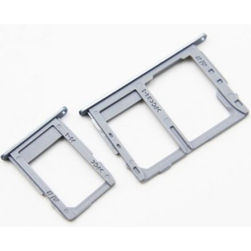 SIM Holder Saderīgs ar Samsung J530 2017 J5 SIM &amp; MicroSD card holder ( Dual SIM ) Sudrabs