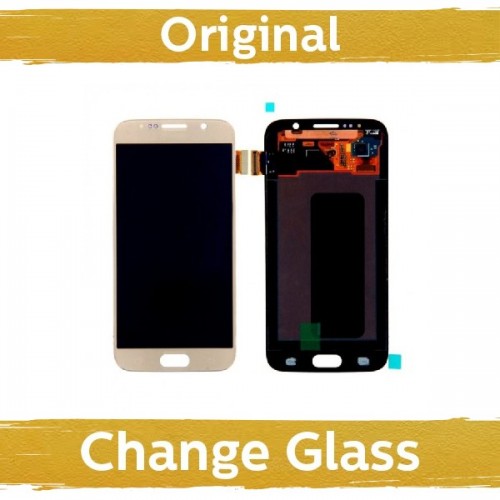 LCD Displejs Saderīgs ar Samsung G920 S6 Zeltains (Renewed: China)