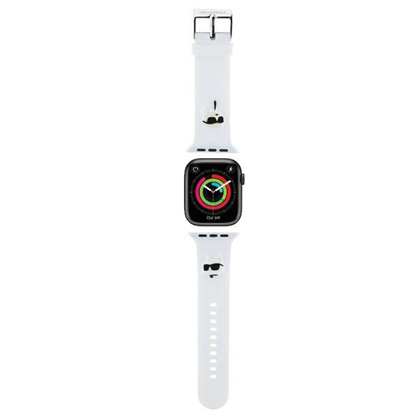Karl Lagerfeld 3D Rubber Karl&Choupette Heads siksniņa priekš Apple Watch 38/40/41mm - balts