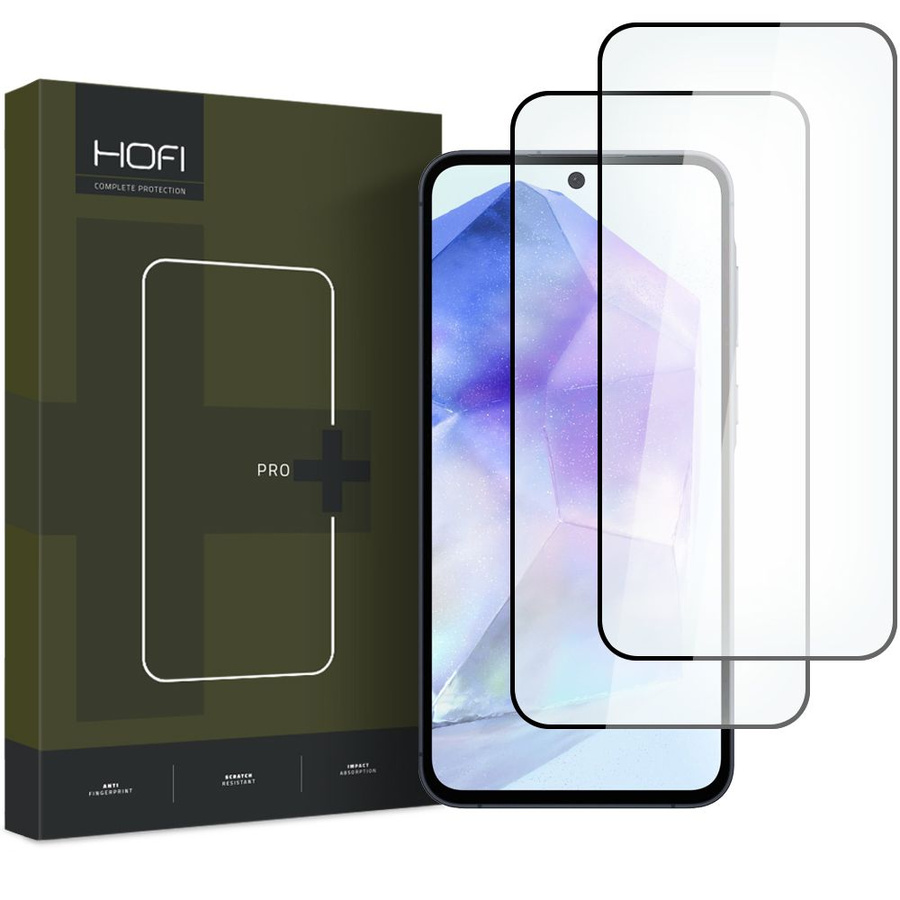 RŪDĪTS STIKLS HOFI GLASS PRO+ 2-PACK GALAXY A35 / A55 5G MELNS