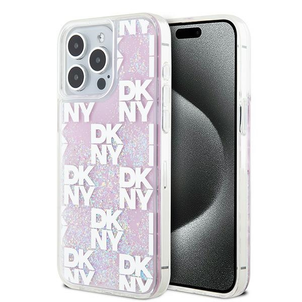 DKNY DKHCP15XLCPEPP iPhone 15 Pro Max6.7" rozā maciņš Liquid Glitter Multilogo