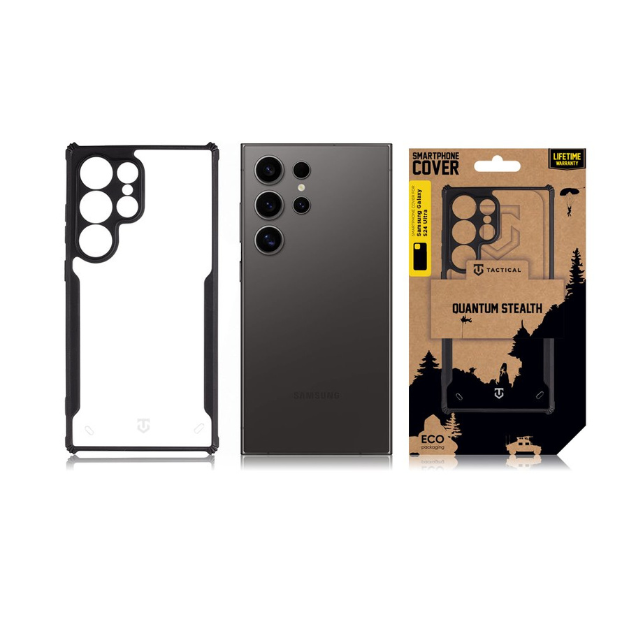Tactical Quantum Stealth Maciņš priekš Samsung Galaxy S24+ Caurspīdīgs/Melns