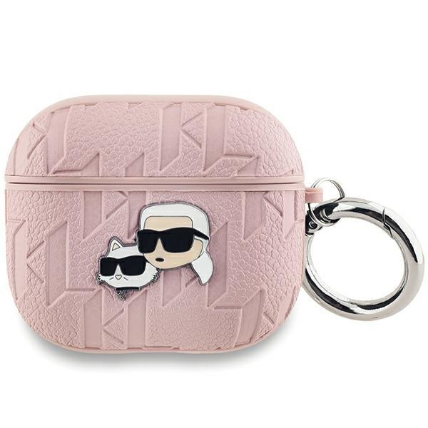 Karl Lagerfeld KLA3PGKCPP AirPods 3 maciņš rozā Monogram Karl & Choupette Head