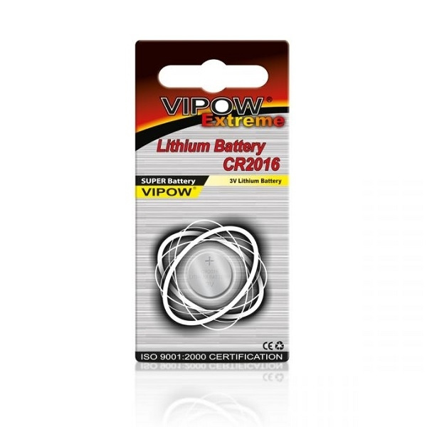 Baterija VIPOW Extreme CR2016 1 gab