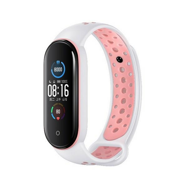 Beline siksniņa Design Mi Band 7/6/5 balts-rozā /balts-rozā