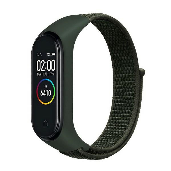 Beline siksniņa Mi Band 7/6/5/4/3 NylonLoop zaļš