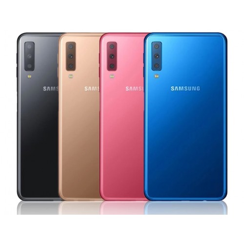 Aizmugurējais vāciņš Saderīgs ar Samsung A750 2018 A7 Zeltains (ar camera lens) HQ