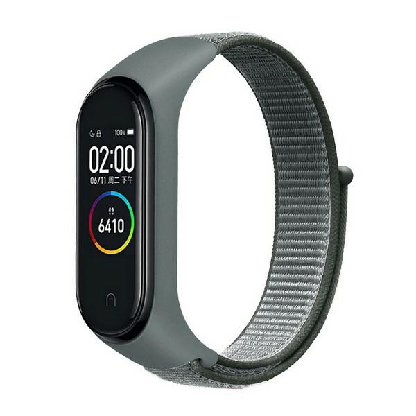 Beline siksniņa Mi Band 7/6/5/4/3 NylonLoop pelēks