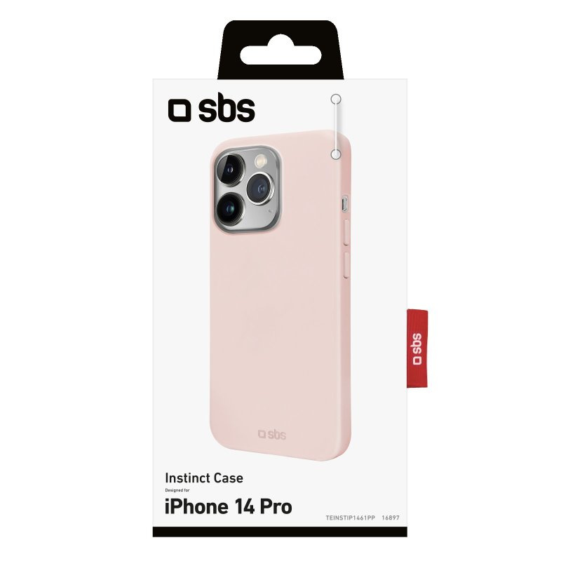 SBS Rozā Instinct Maciņš Rigid, velvet touch, priekš iPhone 14 Pro