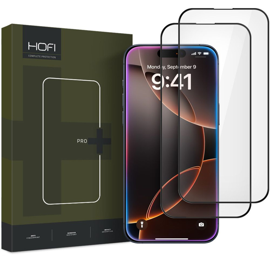 RŪDĪTS STIKLS HOFI GLASS PRO+ 2-PACK IPHONE 16 PRO MAX MELNS