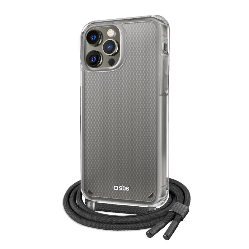 SBS Caurspīdīgs maciņš ar krāsainu kakla siksniņu priekš iPhone 13 Pro