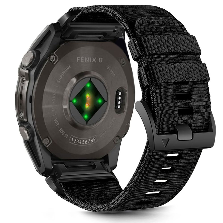 Siksniņa TECH-PROTECT NYLON CLASSIC GARMIN FENIX 5X / 5X PLUS / 6X / 6X PRO / 7X / 8 (51 MM) melns