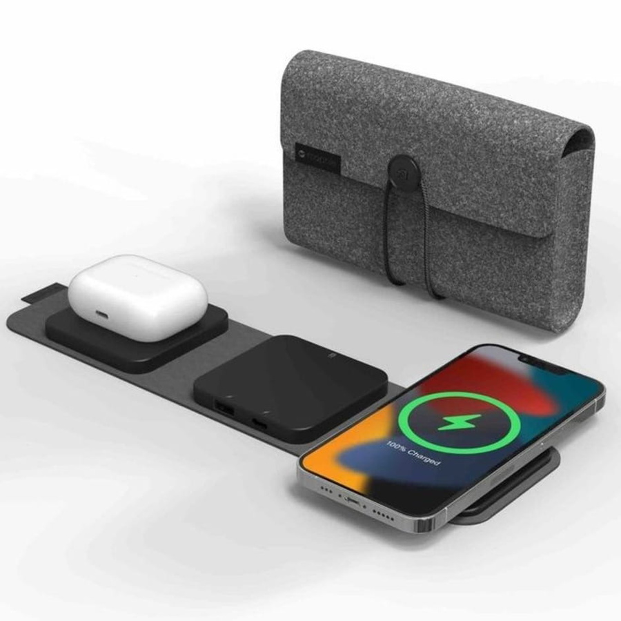 Mophie Snap+ Multi Device Ceļojuma lādētājs 4in1 30W Bezvadu uzlādes stacija, melns