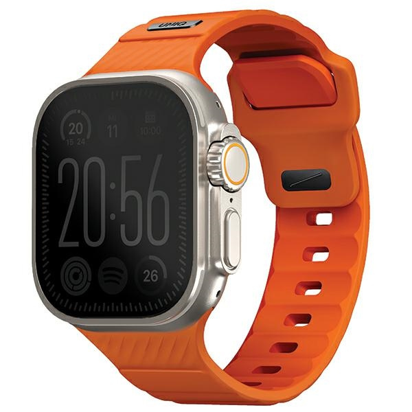 UNIQ siksniņa Stride Apple Watch Series 1/2/3/4/5/6/7/8/9/SE/SE2/Ultra/Ultra 2 42/44/45/49mm FKM gumijas oranžs